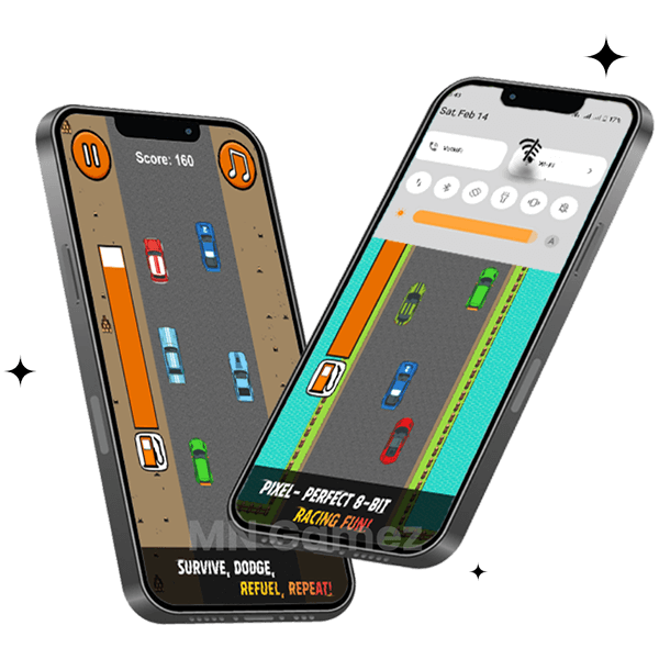 MN Gamez offline mobile racing game running smoothly on Android device