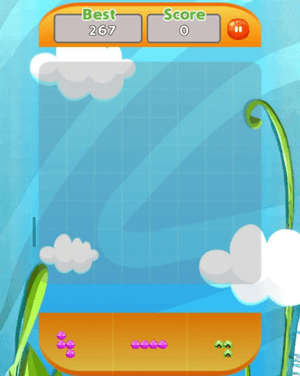 Block Puzzle Game 8x8 starting screen with an empty 8x8 board