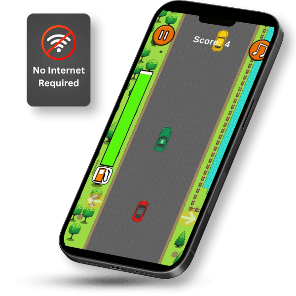 Offline Android games running on a smartphone without internet connection