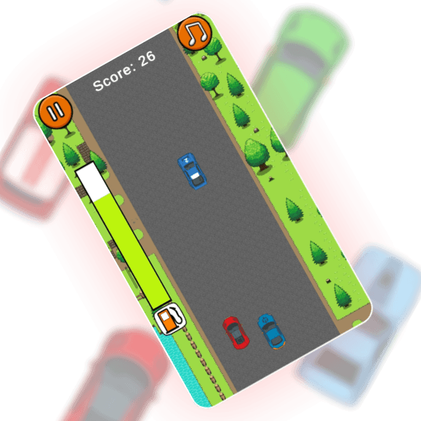 Turbo Car Racer Android gameplay showing a red car avoiding traffic on an endless road Turbo Car Racer Android gameplay showing a red car avoiding traffic on an endless road